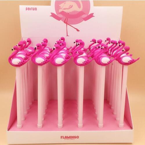Pink Flamingos Gel Pen Rollerball Pen School Office Supply Kids Gift Student Stationery 0.5mm Black Ink G9-35