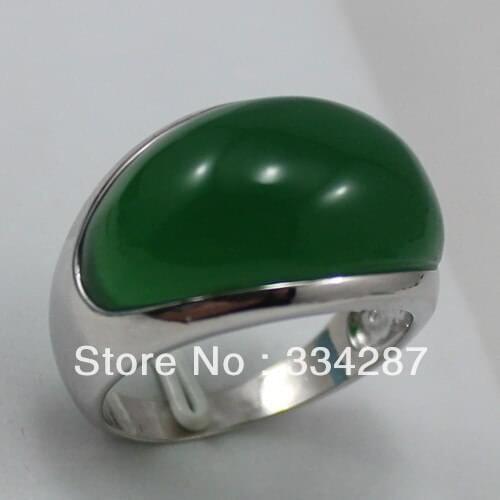 NOBLEST! SILVER JEWELRY RING DARK GREEN JADES MEN RING SIZE 9-11 925