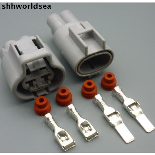 Shhworldsea 2pin 4.8mm Electronic fan connector plug auto waterproof plug for Toyota RAV4 Mazda buick excelle for Ford focu