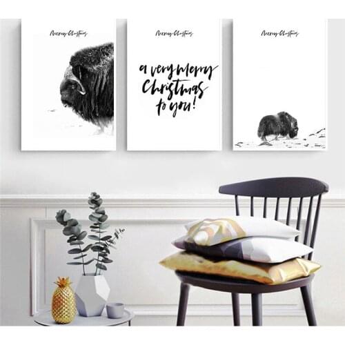 Nordic Canvas Modern Landscape Print Nordic Wall Picture Home Decor Yak Living Room Bedroom Nordic Minimalist Art Decor Painting