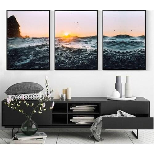 Modern Natural Landscape Posters Prints Sky Sea Sunrise Painting Printed On Canvas Home Decor Wall Art Pictures For Living Room