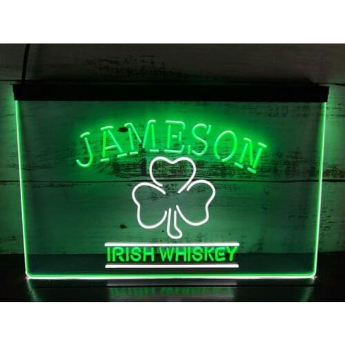 SS106 Jameson Irish Whiskey Leaf Dual Color LED Neon Sign