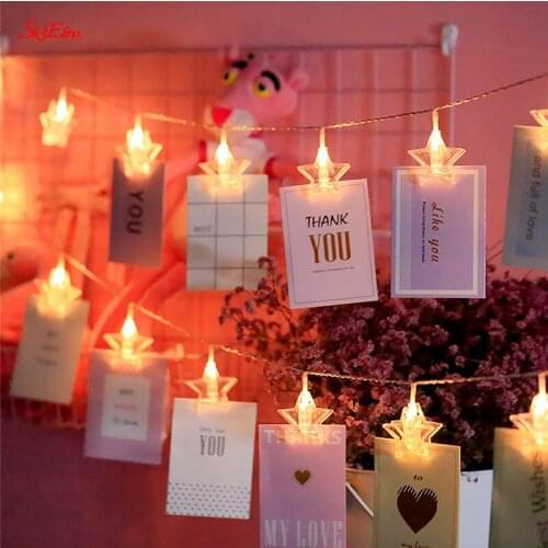 Star LED Curtain string light 6 M/40 LEDs Photo Wall Clip Light String Wedding Home Party New Year Decoration 8z MM246