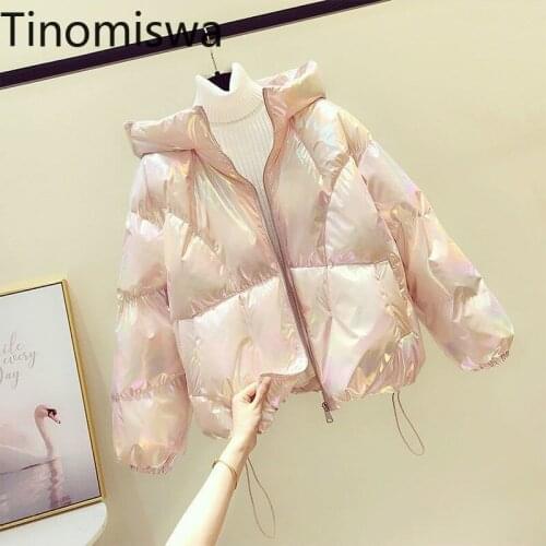 Tinomiswa All-match Winter Clothes Women Parkas Long Sleeve Zip Up Hooded Jacket Female Drawstring Korean Fashion New Chic Tops