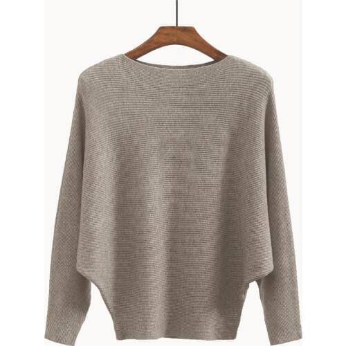 Womens Sweaters and Pullovers Coat Batwing Sleeves Loose Cashmere Sweatershirt Slash neck Female Wool Knitted Brand Jumpers