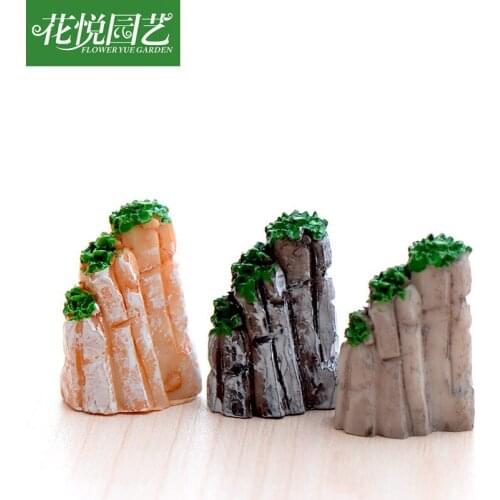 1pc Mini Mountain Miniature Toys Bonsai Ornaments Plant Gardening Garden Accessories Natural Resin Home Decoration Supply