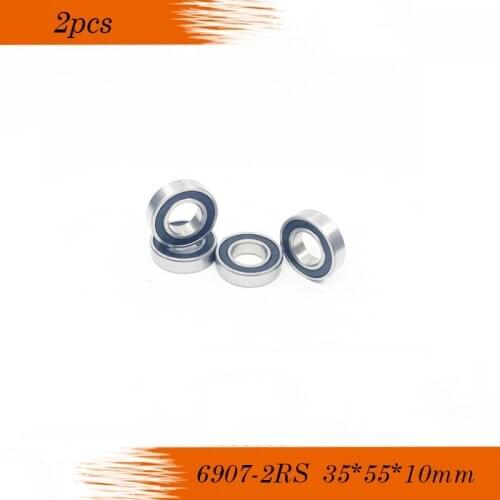 2pcs/Lot 6907-2RS 6907 RS 35x55x10mm The Rubber Sealing Cover Thin Wall Deep Groove Ball Bearing