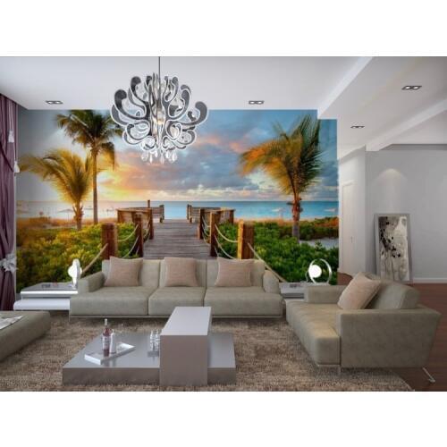 3d huge mural papel coconut island in twilight for bedroom and living room sofa tv wallpaper murals