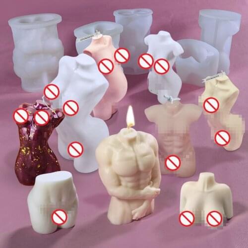 3D Plump Female Torso Candle Mold Aromatherapy Candle Wax Mould Men Body Soap Silicone Mold DIY Handmade Craft Making Home Decor