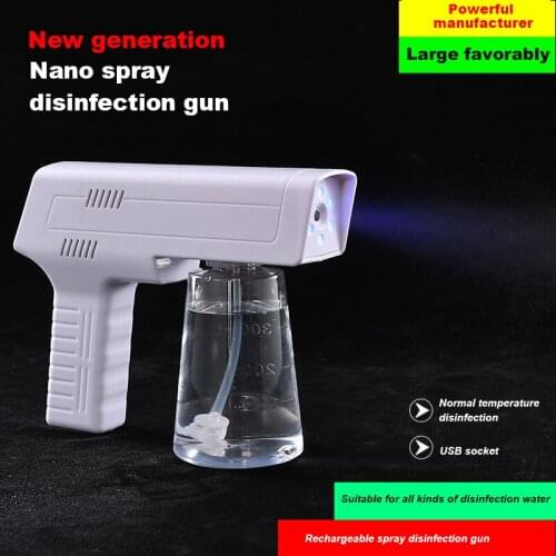430ml Wireless Electric Sanitizer Sprayer Disinfects Blue Light Nano Steam Spray Gun Sterilizing Nano Spray Gun For Home Office