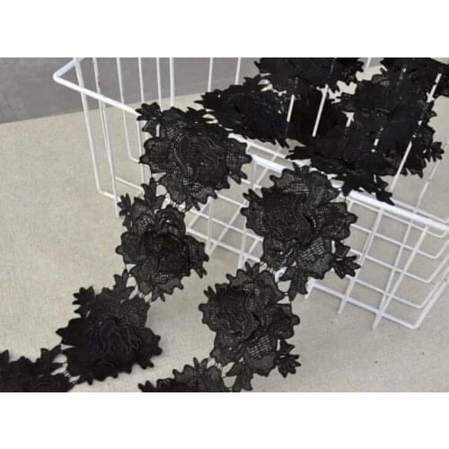 5 Yards/lot 13CM Width Sewing Craft 3D Lace Trim Clothes Embroidered 2 Layers Lace Applique Trimmings Decorative Ribbon