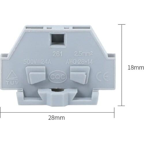 50pcs Spring Terminal Quick Connector 2.5mm2 DIN Rail Thin Universal Screw Type Connector 261 Terminal Blocks