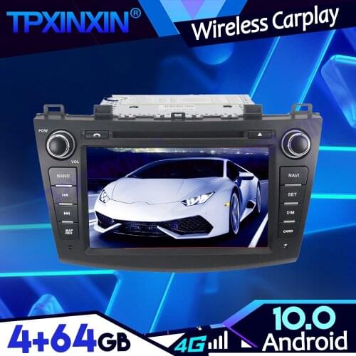 Android 10.0 4+64G PX6 IPS Carplay For Mazda 3 2009-2012 Car Tape Recoder Multimedia Player Head Unit Navigation GPS Auto Radio