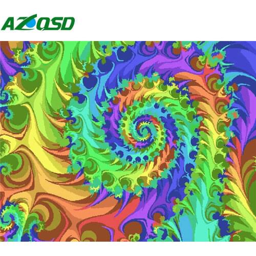 AZQSD DIY Painting By Number Flower Kits Drawing On Canvas Coloring By Numbers Mandala Abstract Art Handpainted Gift