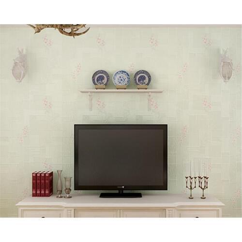 Beibehang Small fresh pastoral nonwovens full floor pure color bedroom 3d wallpaper small floral background wall papel de parede