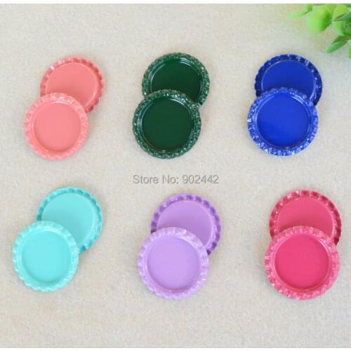 Free Shipping 1200 pcs/lot 6 New Colors Flatten Bottle Caps Flat Metal Beer Bottle Caps For Jewelry or Crafts DIY Making