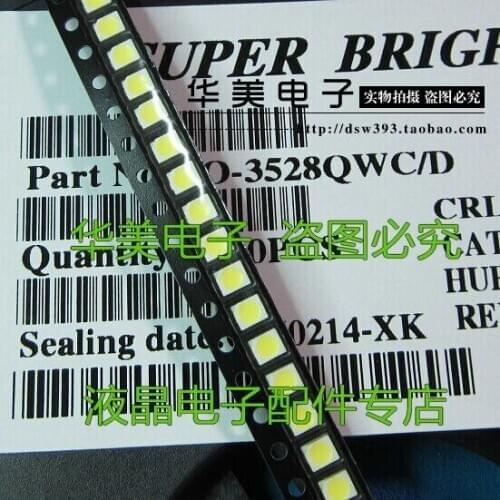 Free Delivery. LED 3528 white patch lamp bead 2835 LCD TV display backlight bead [10] = 1.7 yuan