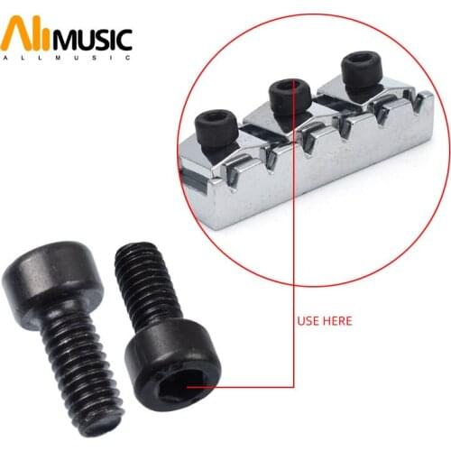 M4*13mm Electric Guitar Locking Nut Clamp Hexagon Screws Black Music Accessory