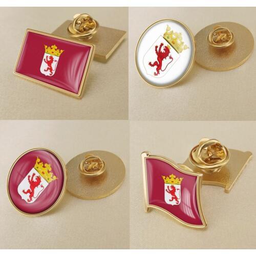 Coat of Arms of León Province of Spain Flag Lapel Pins/Broochs/Badges