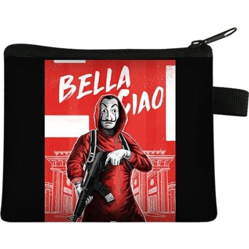 The House of Paper La Casa De Papel Coin Purse Student Boy Girl Short Wallet Card Bag Pocket Coin Key Storage Bag Mini Money Bag