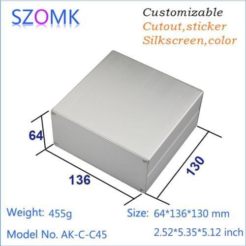 One piece AK-C-C44 64*136*130mm industrial case Extrusion aluminum pcb instrument box case project enclosure