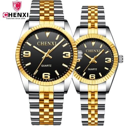 CHENXI Paired Watches For Two Lovers Fashion Business Waterproof Quartz Lover Watches With Box Couple Watches Pair Men And Women