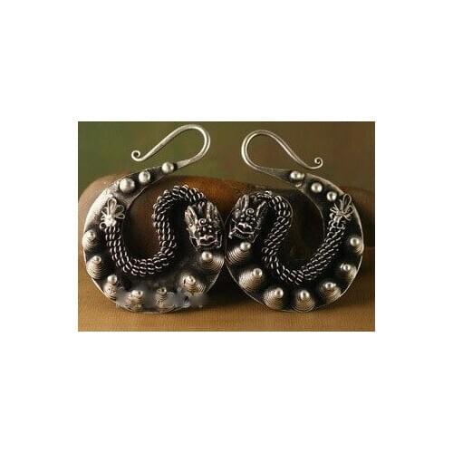 Ethnic jewelry TRIBAL MIAO EARRINGS HAND Free shipping