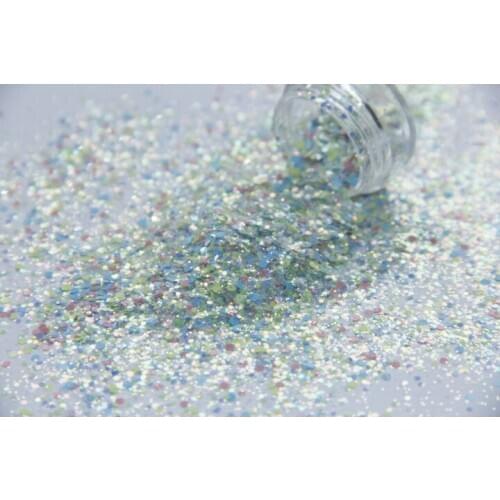 G419 Beautiful Matte Hex Sequins Glitter Mix Gold Chameleon White Glitter for Nail Polish Raw material Manufacturers