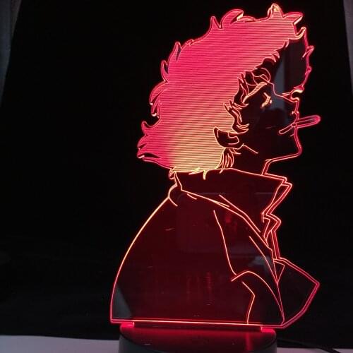 Cowboy Bebop Spike Spiegel LED Night Light for Kid Room Deco Birthday Gift Manga Cowboy Bebop Lamp Spike Spiegel 3d Lamp Anime