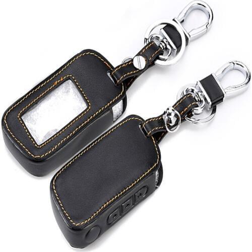 Leather key cover for Scher Khan Magicar 5/6 Leather Case For Scher-khan Magicar M5 M6 Alarm Remote Keychain Cover Protector