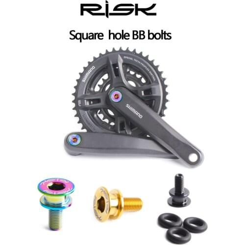 RISK Bicycle Crank square hole central axis fixing screw for Brompton mountain bike M8x15 titanium alloy waterproof screw