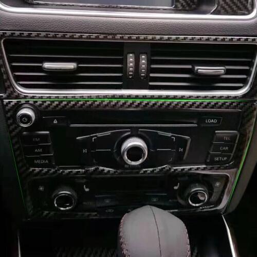 Car Carbon Fiber Center Control CD Panel Cover Sticker Trim For Audi Q5 A4 B8 A5 2010 2011 2012 2013 2014 2015