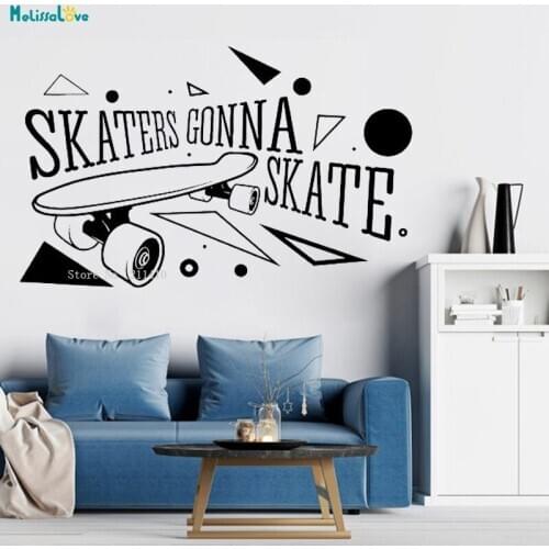 Skaters Gonna Skate Wall Decal Vinyl Stickers Extreme Sport Logo Interior Housewares Design Bedroom Art Décor YT3926