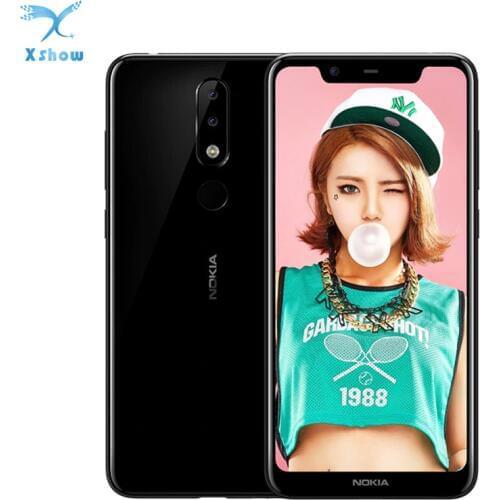 Nokia X5 4GB RAM 64GB ROM 5.86" Helio P60 Android 9 3060mAh Front 8MP Rear 13MP+5MP Dual Sim Fingerprint 4G LTE Mobile Phone