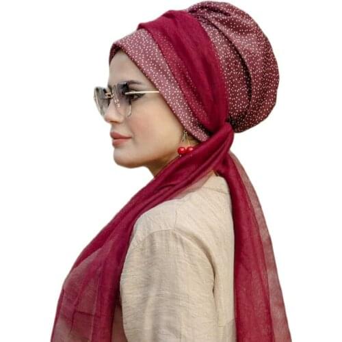 2 Pcs Turkey Stylish Women Islamic Turban Muslim Hijab Ready Practical Shawl Bone Islamic Dress Scraf Underwear Hijab Cover Luxury Fashion Stylish And Elegant Design Trend Products For Lady