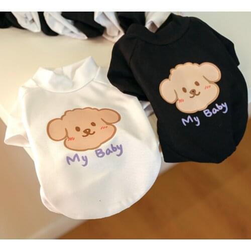 Pet dog clothes cartoon printing spring and summer new small and medium-sized dog fluorescent T-shirt Puppy Sweatshirt