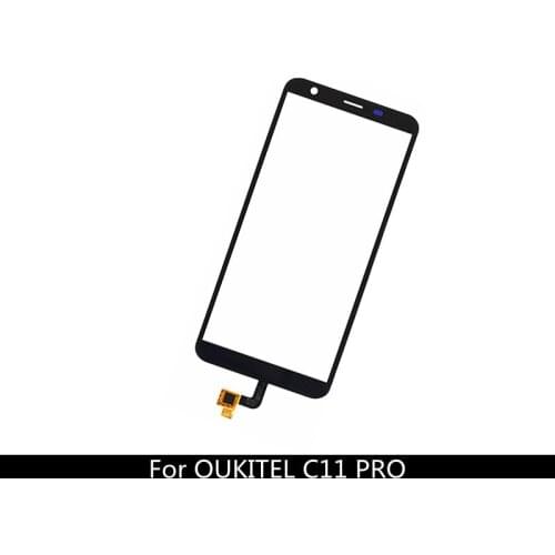 Touch Screen Panel For OUKITEL C11 PRO Touch Screen Glass Digitizer Front Glass Repair Parts Touchpad With Adhesive tape