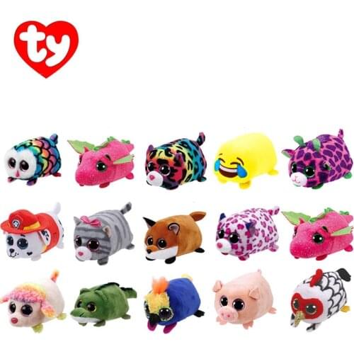 Ty Big Eyes Plush Animal Toys Dog Koala Leopard Tiger Dragon Screen Clean Doll Birthday Gift 10cm