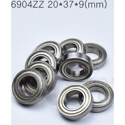 6904ZZ 20*37*9(mm) 10pieces bearings ABEC-5 Metal sealed bearing Thin wall bearing 6904 chrome steel bearing