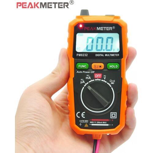 PM8232 Digital Multimeter Portable DC / AC Ammeter Capacitance Tester with Non-contact Digital LCD Display & Test Probe