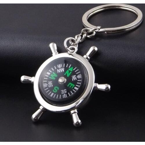 Portable light emergency compass outdoor survival compass tool navigation field tool navigation rudder compass key chain