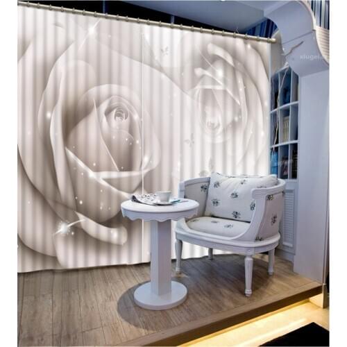 Rose curtains Luxury Blackout 3D Window Curtains For Living Room Bedroom rose curtains flower curtains