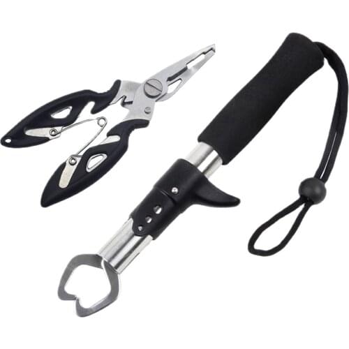 Proleurre Stainless Steel Fish Grips Fishing Tools Set Control with Scale + Multi-function Fishing Pliers Fishing Tool kit