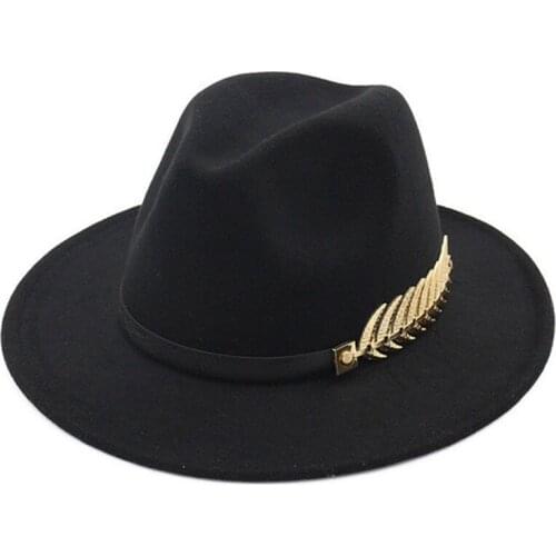 Ladies Mens Wool Felt Fedora Hat Retro Wide Brim Gentleman Elegant Ladies Winter Autumn Jazz Hat