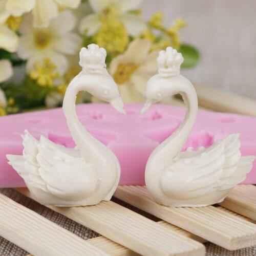 DIY Cake Mold Two Swans Fondant Baking Mold Silicone Mold Baking Accessories Cake Decorating Tools Soap Making Supplies