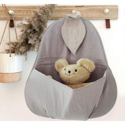Nordic Style Pear Shape Storage Bag Fruit Organizer Wicker Organizer Baby Room Nursery Decoration Wall Hanging Storage Pocket