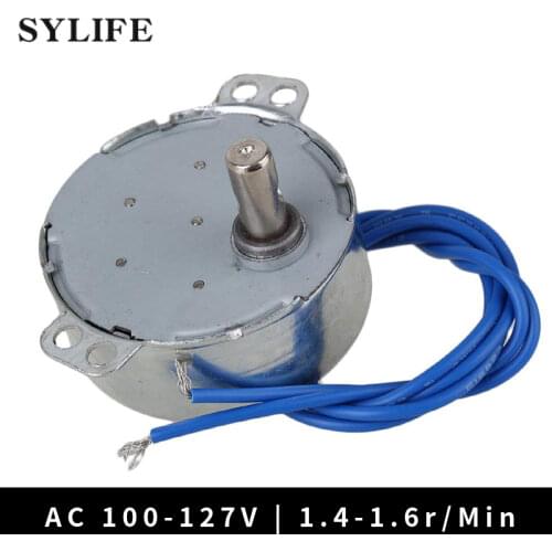 TYC-50 AC 110V Synchronous Motor 1.4-1.6RPM CW/CCW 4W Torque Silver