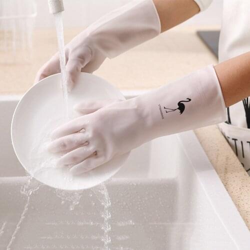 Female Waterproof Rubber Latex Dish Washing Gloves Kitchen Durable Cleaning Household Chores Washing Dishes Gloves