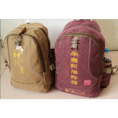 Top quality Buddhist cotton Canvas bag kung fu zen backpack buddhism lay meditation shaolin monk travel bags package
