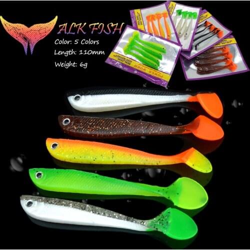 WALK FISH 4PCS/Lot 110mm/6g Soft Fishing Lure Silicone Bait Swimbait Atificial Fishing Baits Fishing Tackles Wobblers Soft Baits